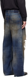 VETEMENTS Blue Trashed Jeans