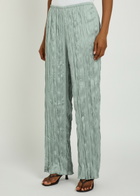 Staud Nami Plissé Trousers Silver