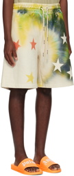 Palm Angels Off-White Sprayed Stars Shorts