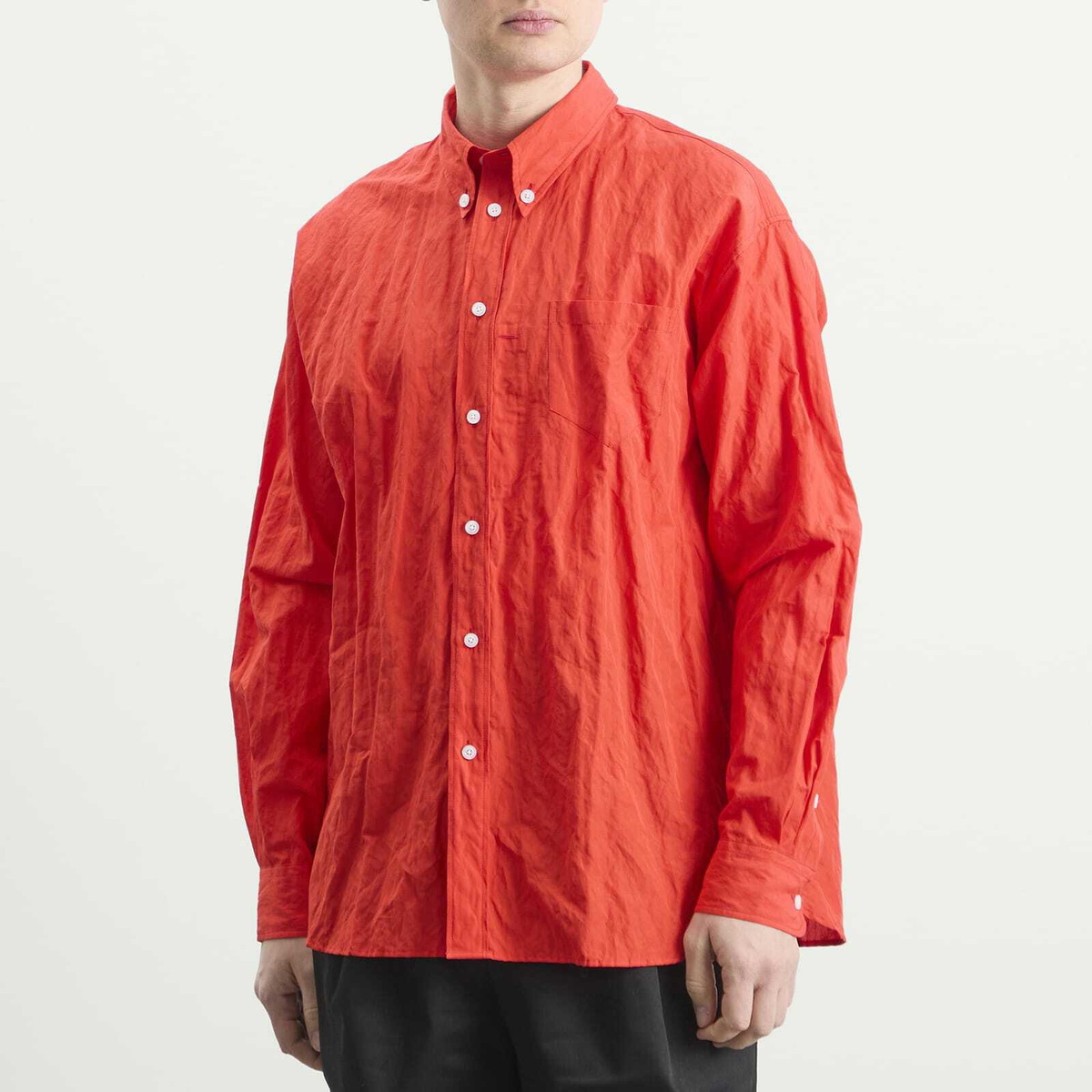Willy Chavarria Men's Veterano Long Sleeve Shirt in Red Hot