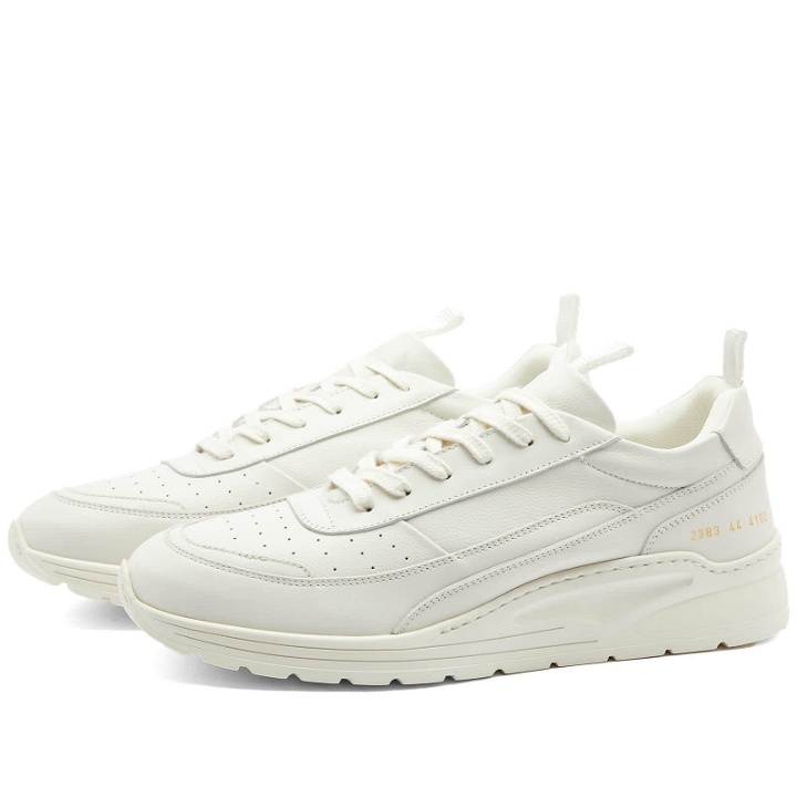 Photo: Common Projects Men's Track 90 Sneakers in Bone White