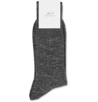 Mr P. - Mélange Cotton-Blend Socks - Men - Charcoal