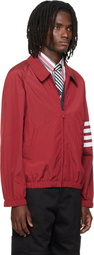 Thom Browne Red Ripstop Raglan Coach Jacket