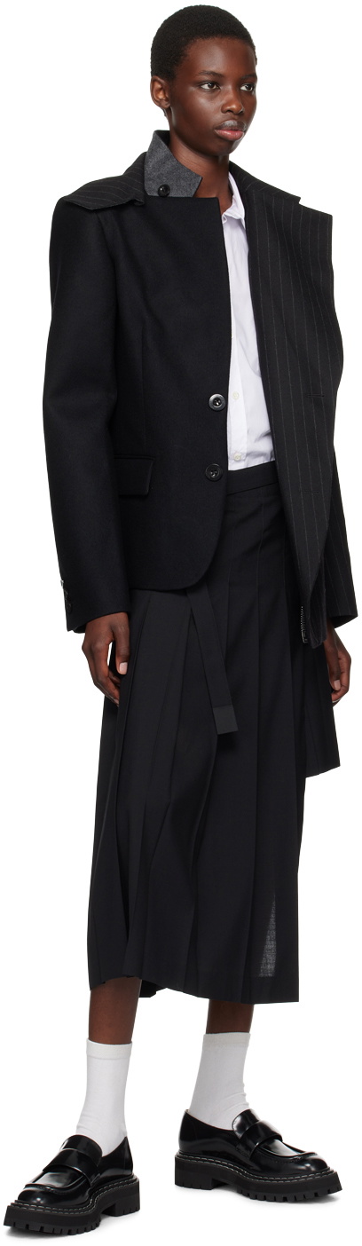 sacai Black Paneled Blazer