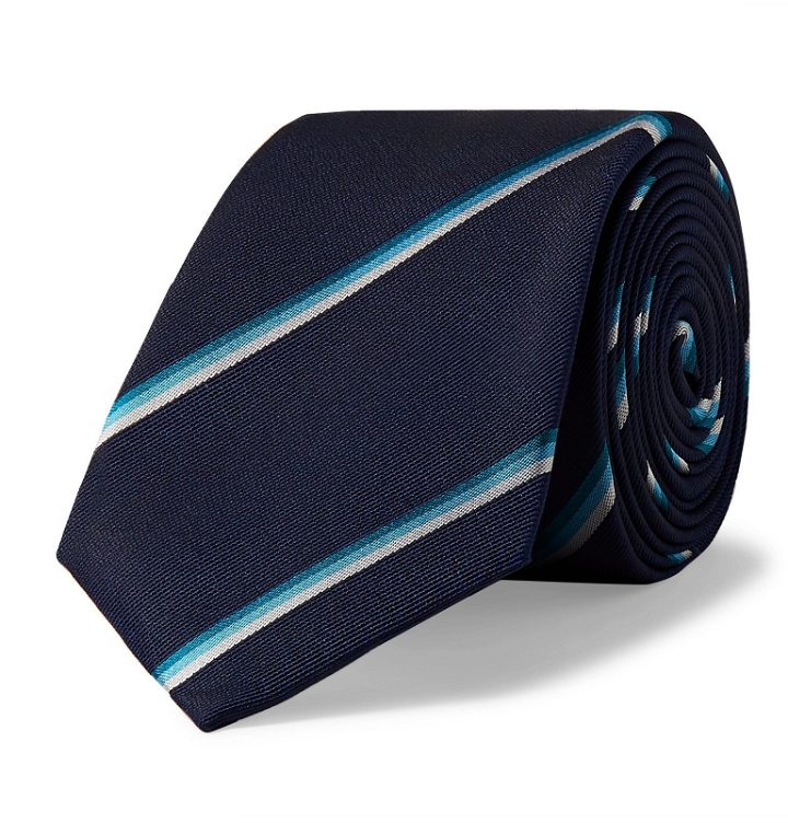 Photo: Paul Smith - 6cm Striped Silk Tie - Blue