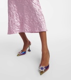 Amina Muaddi Begum embellished leather slingback pumps