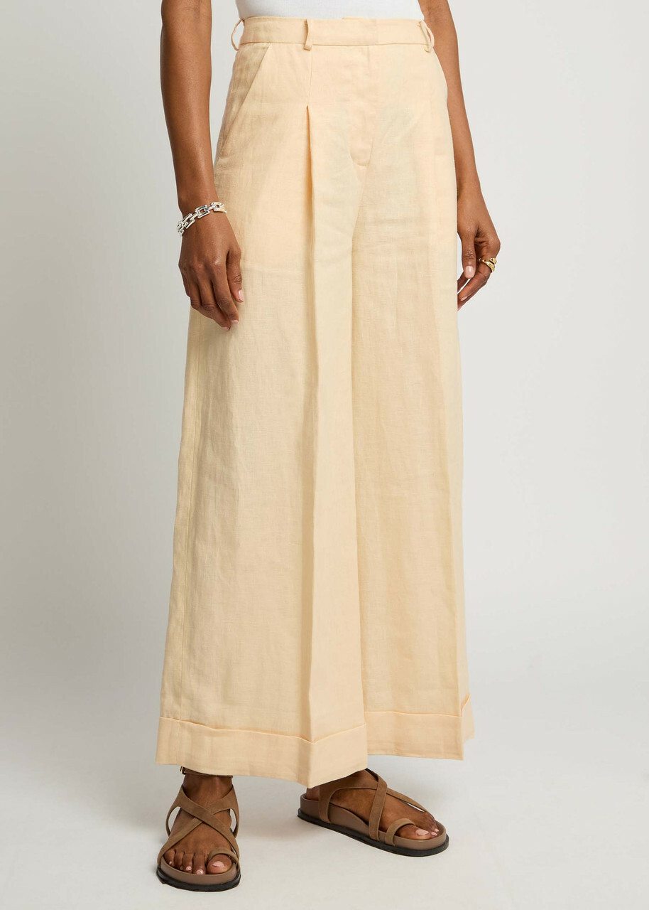 Faithfull The Brand Clover Wide-leg Linen Trousers Yellow