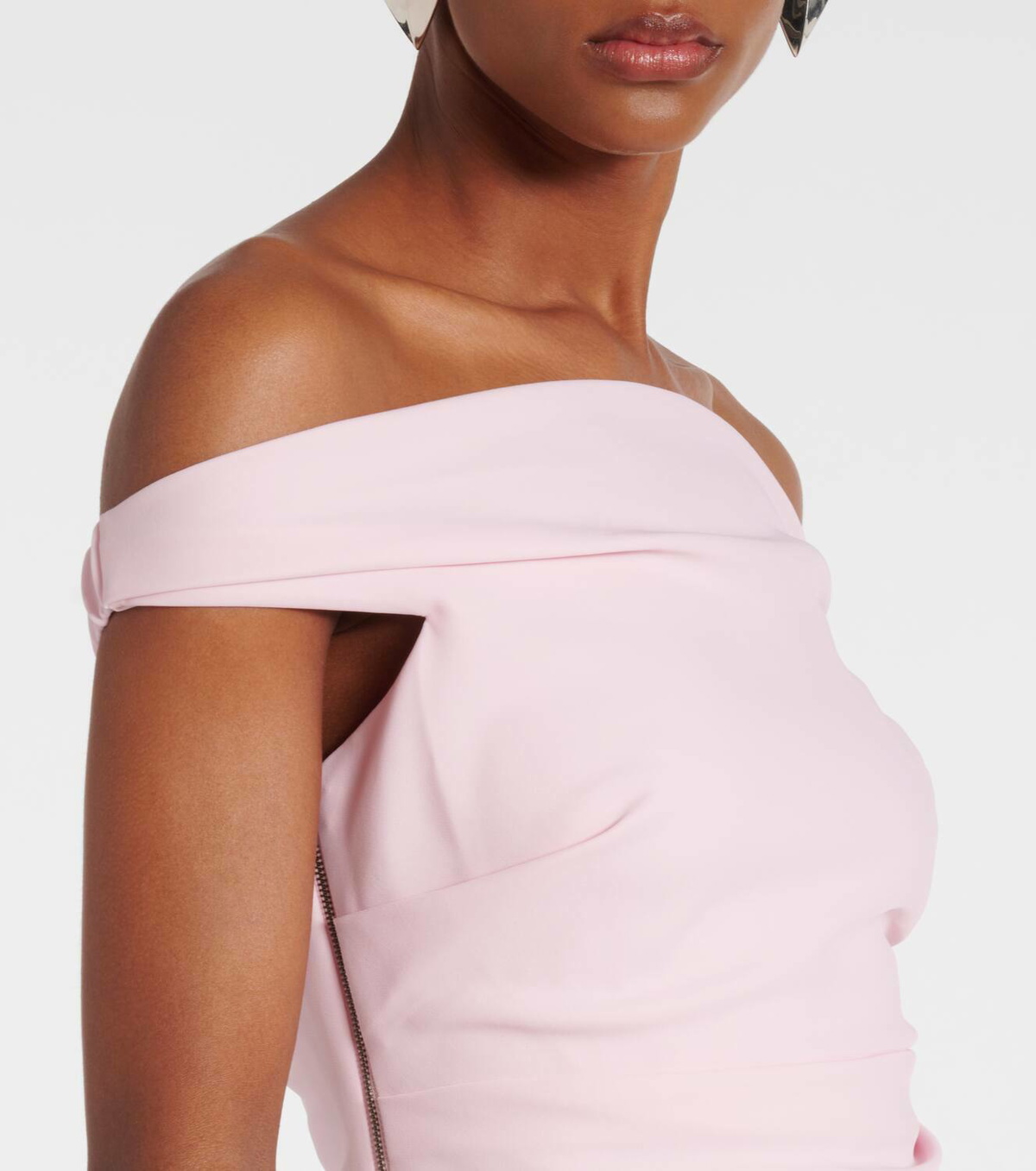 The Sei Draped off-shoulder crêpe corset
