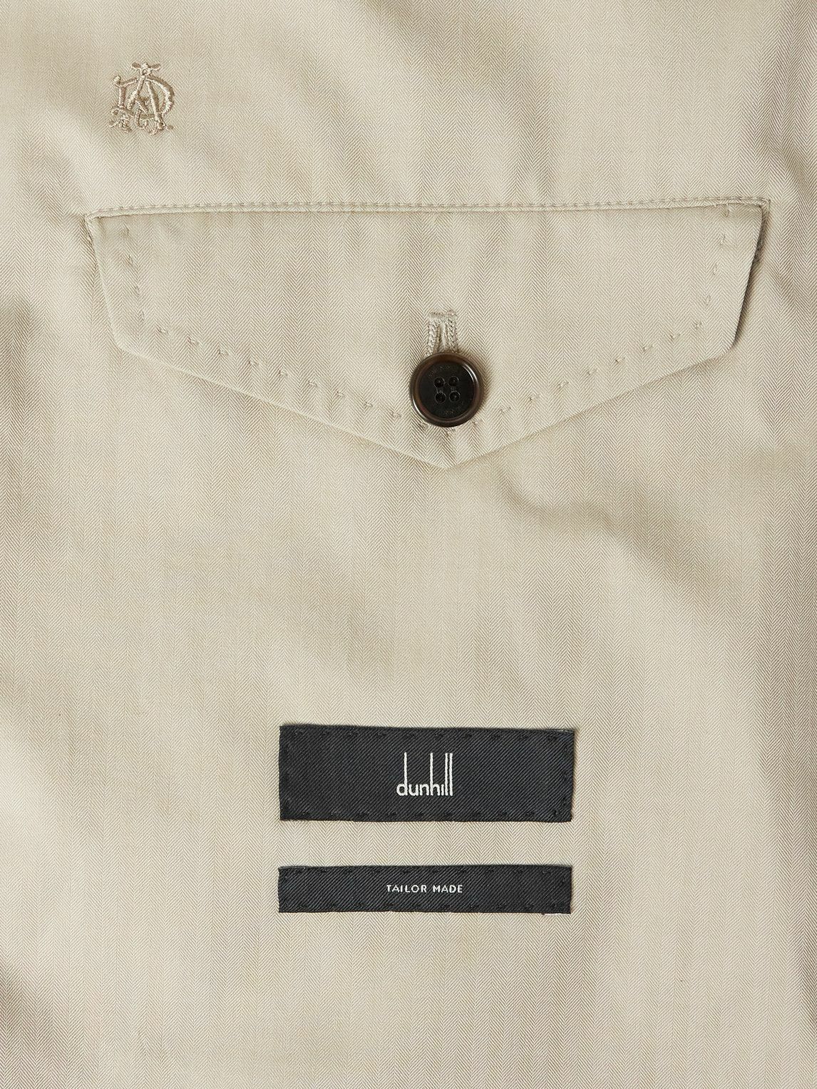 Dunhill - Slim-Fit Herringbone Cotton and Mulberry Silk-Blend Jacket - Neutrals