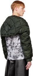 Dries Van Noten Green Quilted Down Jacket