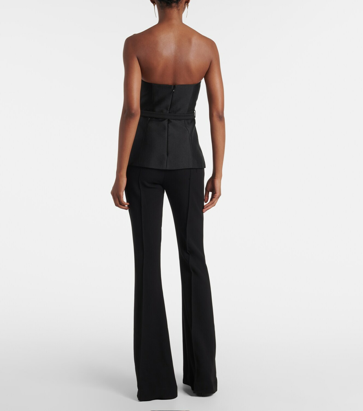 Self-Portrait Embellished strapless taffeta jumpsuit