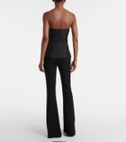 Self-Portrait Embellished strapless taffeta jumpsuit