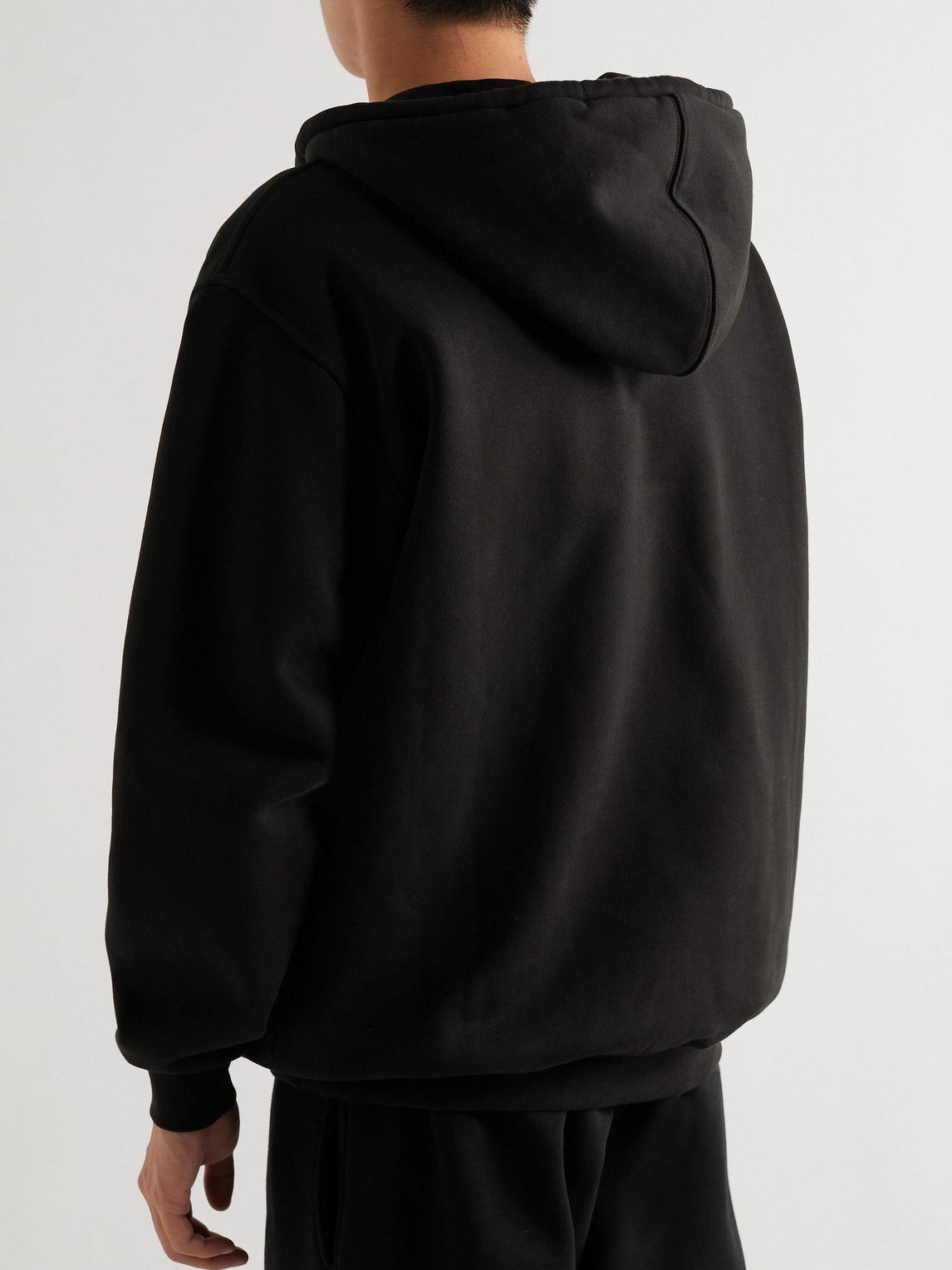 Adish - Tasselled Embroidered Cotton-Jersey Hoodie - Black ADISH