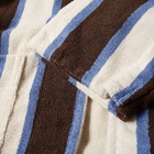 Tekla Fabrics Terry Stripe Bathrobe in Cocoa White