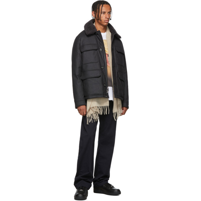 Woolrich John Rich and Bros Grey Down Loro Piana Stag jacket Woolrich
