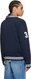 Polo Ralph Lauren Navy Big Pony Fleece Baseball Bomber Jacket