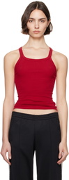 Re/Done Red Hanes Edition Ribbed Tank Top