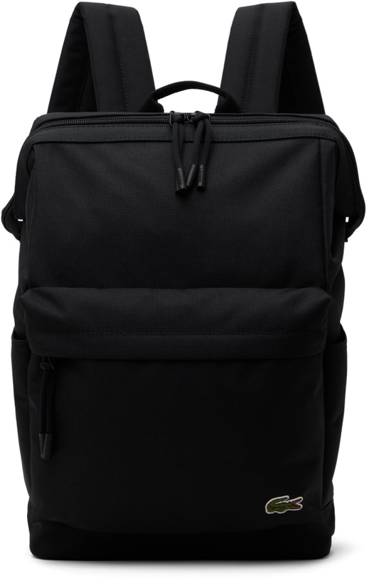 Photo: Lacoste Black Neocroc Small Rectangular Backpack