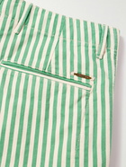 Incotex - Striped Straight-Leg Cotton Bermuda Shorts - Green