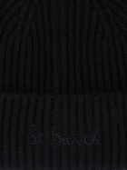 MC2 Saint Barth Woman Black Beanie With St. Barth Embroidery