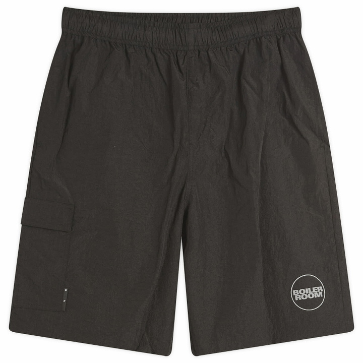 Photo: Boiler Room Men's Logo Board Shorts in Black