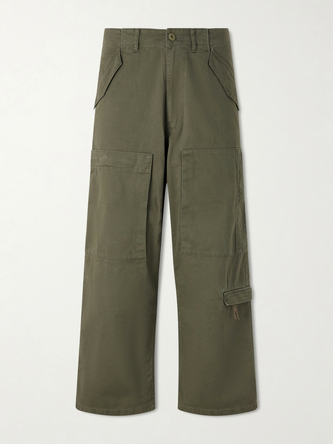 Human Made - Cotton Wide-Leg Pants Trousers - Green