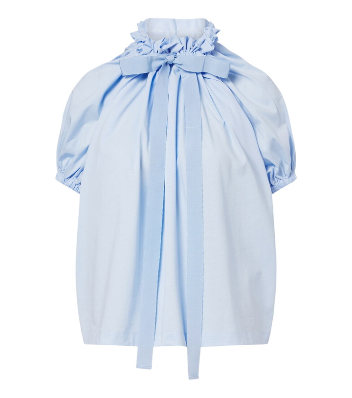 Photo: Patou Bow-detail gathered cotton jersey top