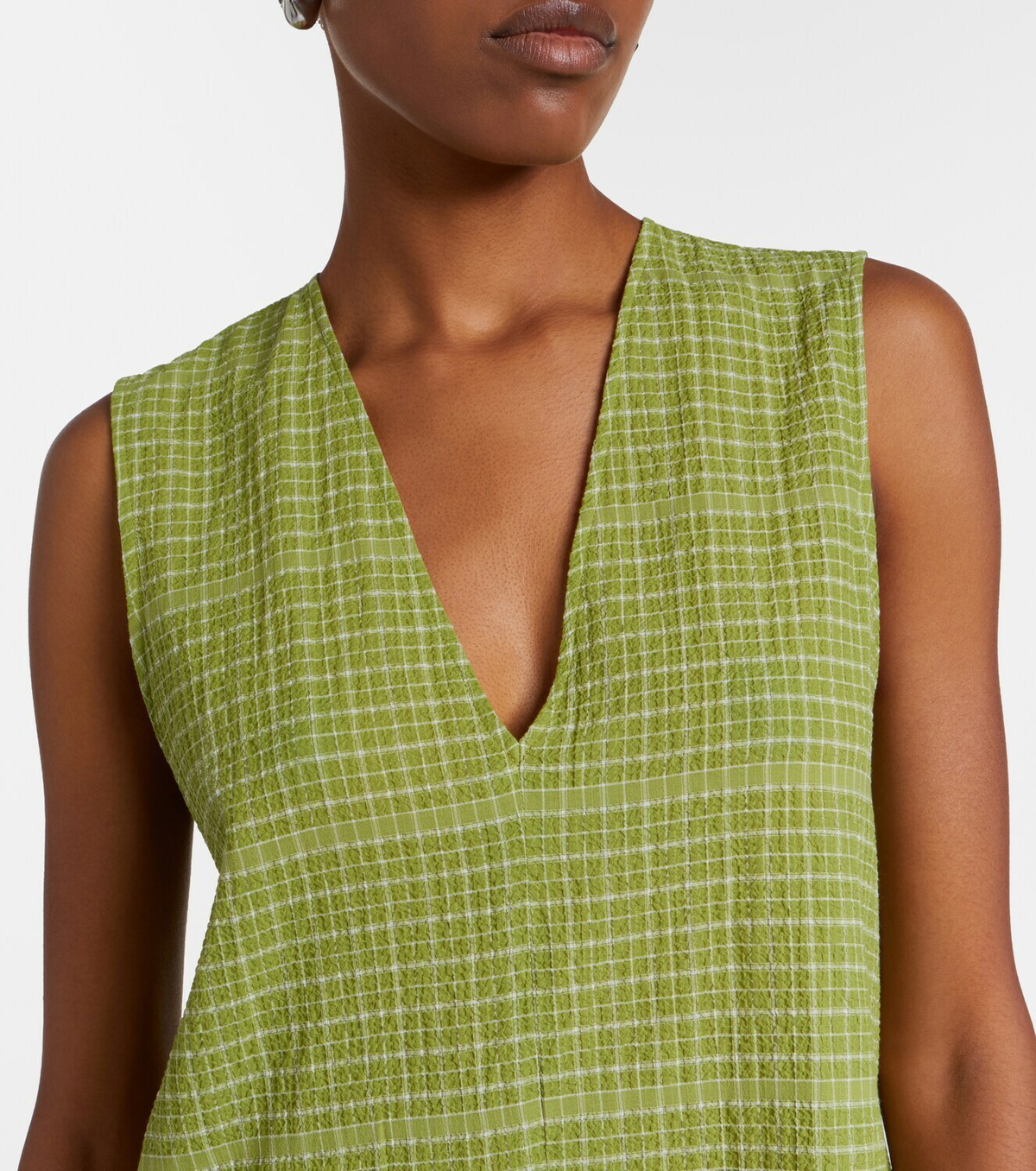 Asceno Derya checked cotton minidress