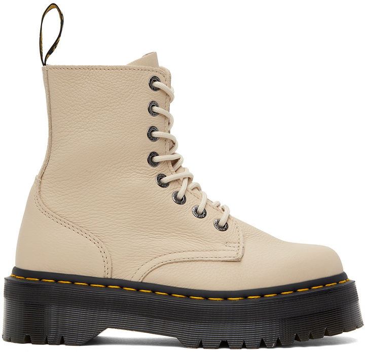 Photo: Dr. Martens Beige Jadon III Platform Boots