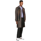 Paul Smith Navy and Brown Contrast Plaid Coat