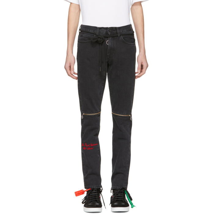 Photo: Off-White Black Slim Zip Jeans