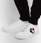 Moncler - New Monaco Logo-Appliquéd Leather Sneakers - White