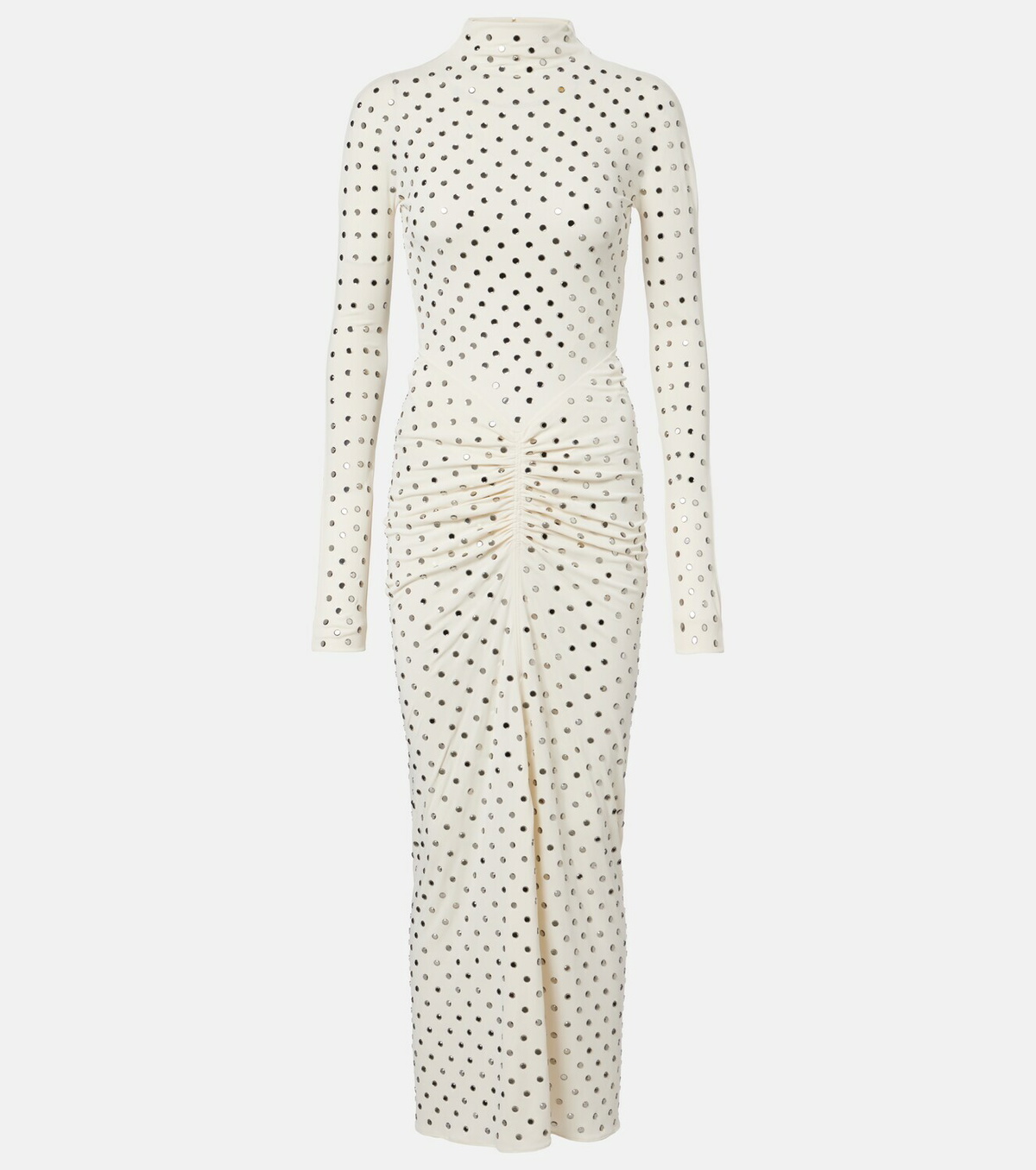 Alaïa Embellished gathered jersey maxi dress