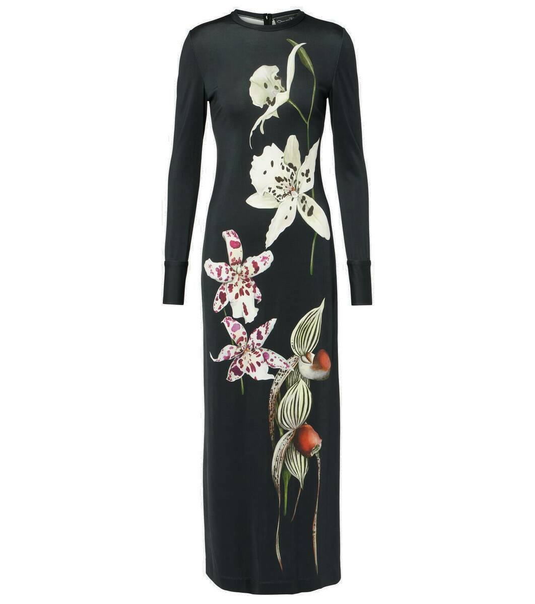 oscar de la renta floral jersey maxi dress Oscar de la Renta code-ALN