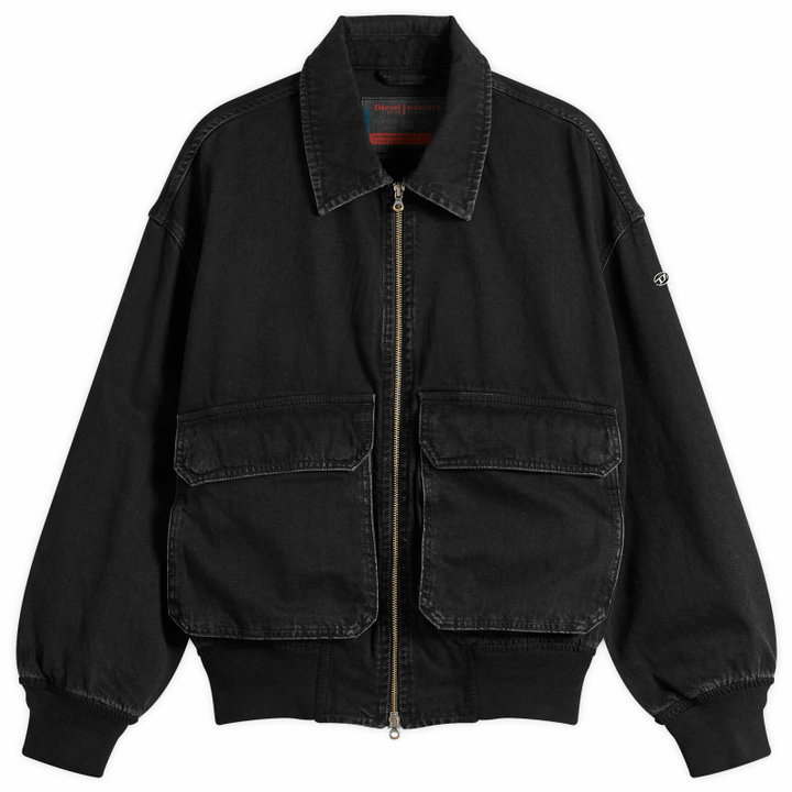 Photo: Diesel Men's Kurz Denim Bomber Jacket in Black