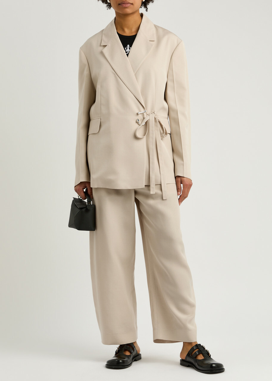 JW Anderson Logo Wrap Blazer Beige JW Anderson