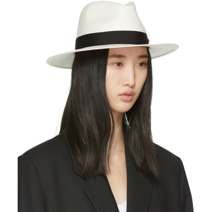 rag and bone White Straw Panama Hat Rag and Bone