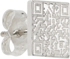 Secret of Manna Silver QR Code Single Earring