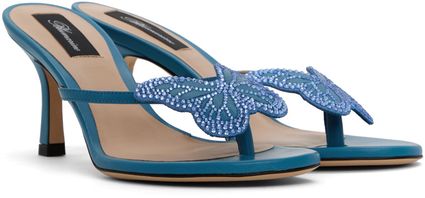 【関税込み】Blumarine ホワイト Butterfly '105 ヒールサンダル Blumarine Blue Butterfly Heeled Sandals Blumarine