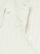 Brioni - Slim-Fit Basketweave Cotton, Silk and Cashmere-Blend Polo Shirt - White