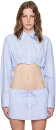 Alexander Wang Blue Cropped Drawstring Shirt