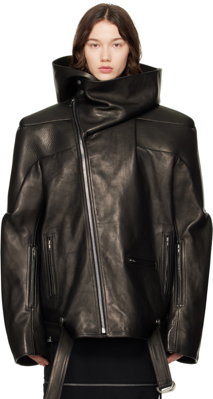 Photo: Rick Owens Black Hollywood Jumbo Stooges Cropped Leather Jacket