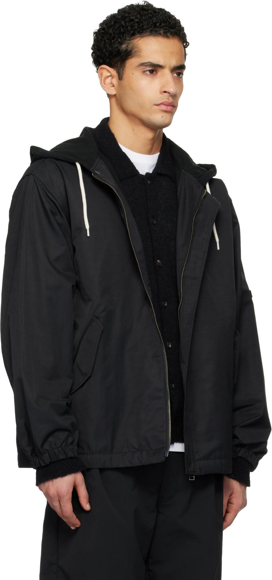 nanamica Black OOAL Nylon Twill Hooded Jacket