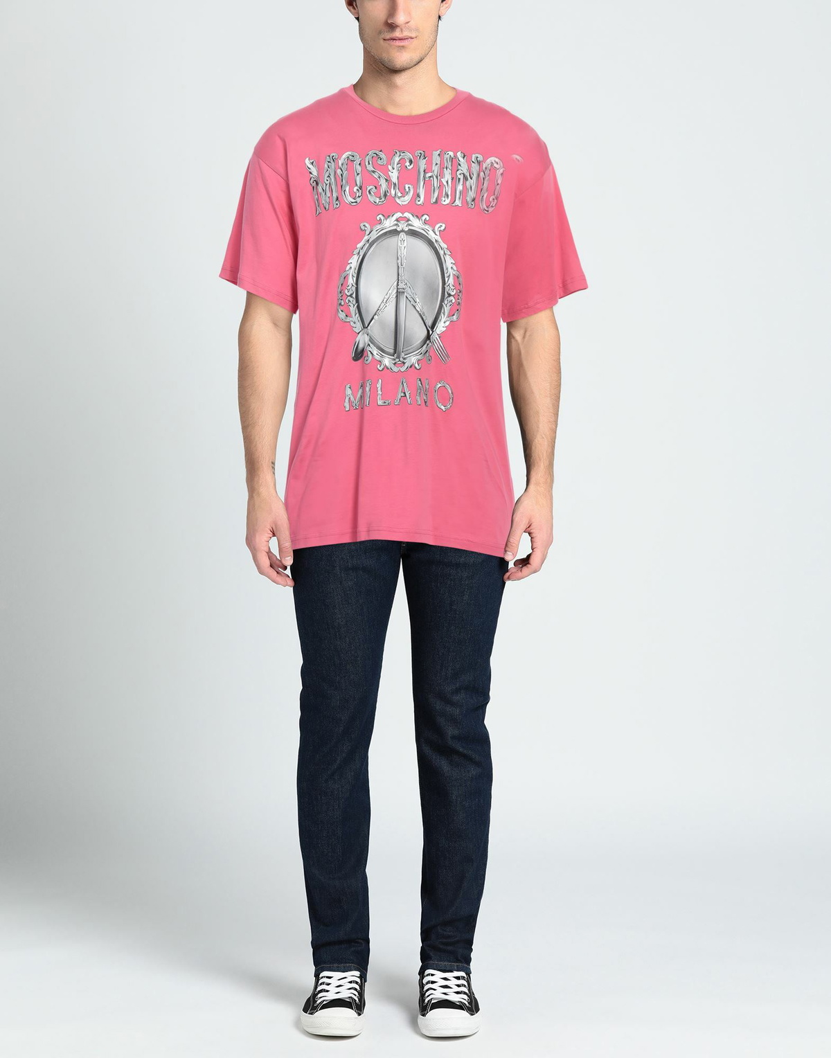 Moschino Mens T-shirt in Magenta