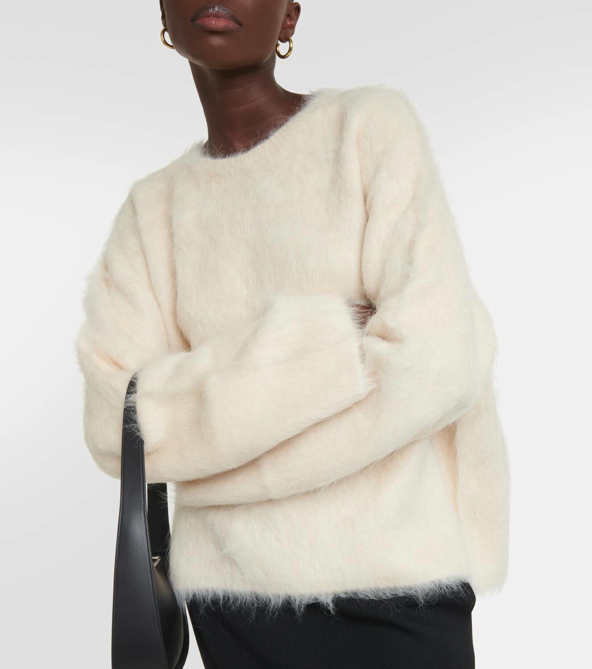 Boxy alpaca knit dark grey melange – TOTEME