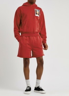 Helmut Lang Postcard Printed Hooded Cotton Sweatshirt Red