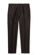 TOM FORD - Slim-Fit Tapered Pleated Cotton Chinos - Black