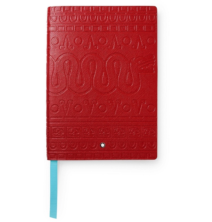 Photo: Montblanc - #146 Debossed Leather Notebook - Red