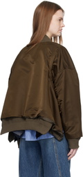 sacai Brown Nylon Twill Bomber Jacket