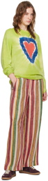 The Elder Statesman Green Heart Dye Sweater